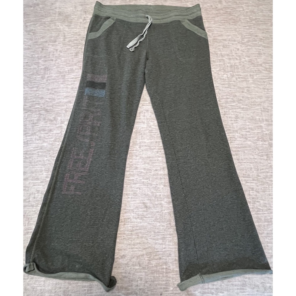Gypsy 05 Women's High Waist Wide‎ Leg Lounge Pants With Drawstring Green